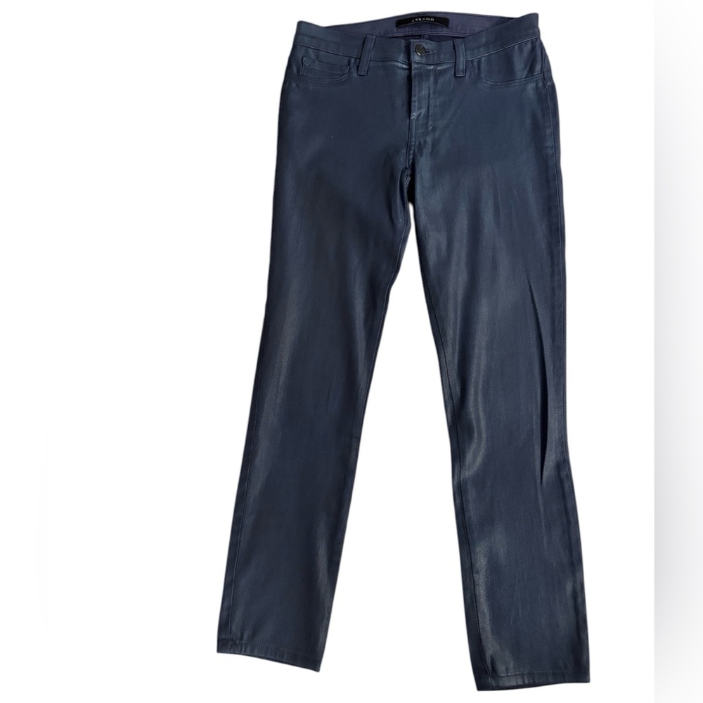 J BRAND Mid Rise Blue Metallic Super Skinny Jeans